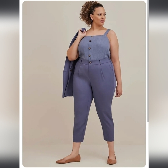 Torrid Linen Blend Trousers 20 NWT slate blue - Picture 1 of 9